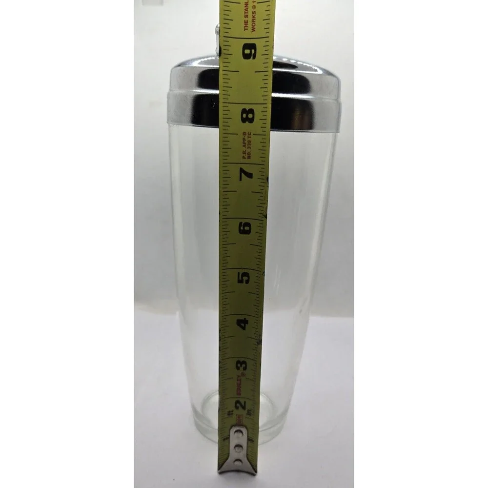 Vintage Mid Century Large Heavy Glass Cocktail Shaker